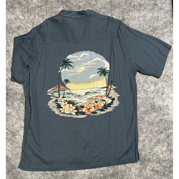 OP Ocean Pacific Camp Shirt Mens L Button Up Cotton Rayon Outdoor Vacation Beach - Picture 1 of 15